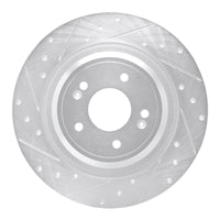 R1 Concepts R1 22-25 Hyundai Ioniq 6 Rear Left Drilled & Slotted Silver Brake Rotor