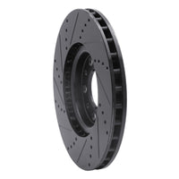 R1 Concepts R1 2013-2023 Chrysler 200 Front Right Drilled & Slotted Black Brake Rotor