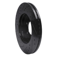 R1 Concepts R1 04-08 Ford F-150 4WD Front Right Drilled & Slotted Black Brake Rotor