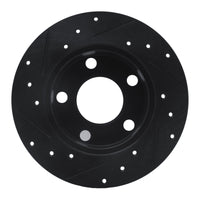 R1 Concepts R1 92-05 Audi 100 Quattro Rear Right Drilled & Slotted Black Brake Rotor