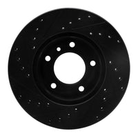 R1 Concepts R1 90-97 Jaguar XJ6 Front Right Drilled & Slotted Black Brake Rotor