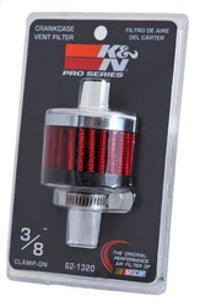 K&N Engineering K&N Clamp On Rubber Base Crankcase Vent Filter 0.375in Flange ID x 2in OD x 1.5in Height