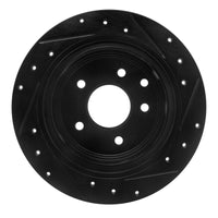 R1 Concepts R1 2002-2025 Nissan Juke Rear Left Drilled & Slotted Black Brake Rotor