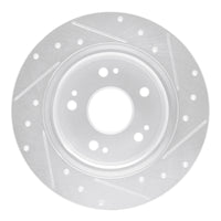 R1 Concepts R1 16-16 Honda CR-Z Rear Left Drilled & Slotted Silver Brake Rotor