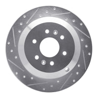 R1 Concepts R1 09-10 Kia BORREGO Rear Left Drilled & Slotted Silver Brake Rotor