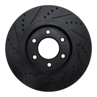 R1 Concepts R1 07-24 Infiniti QX80 Front Right Drilled & Slotted Black Brake Rotor