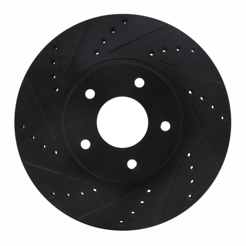 R1 Concepts R1 97-01 Infiniti Q45 Front Left Drilled & Slotted Black Brake Rotor