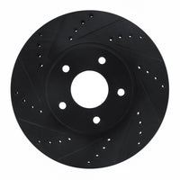 R1 Concepts R1 97-01 Infiniti Q45 Front Left Drilled & Slotted Black Brake Rotor