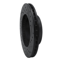 R1 Concepts R1 91-98 Toyota 4Runner Front Left Drilled & Slotted Black Brake Rotor