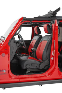PRP Seats PRP 2018+ Jeep Wrangler JLU/4 Door/ Jeep Gladiator JT/ Rubicon Front Seat Covers (Pair) - Black/Red