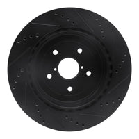 R1 Concepts R1 05-07 Subaru Impreza Rear Left Drilled & Slotted Black Brake Rotor