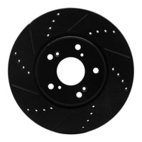 R1 Concepts R1 13-25 Honda Civic Sedan Front Left Drilled & Slotted Black Brake Rotor