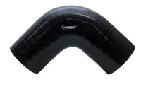 Vibrant 4 Ply Reinforced Silicone Elbow Connector - 1.25in ID x 8in Leg 90 Deg Elbow (BLACK)
