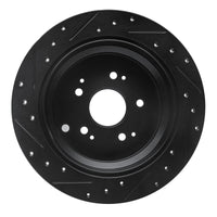 R1 Concepts R1 02-04 Honda Odyssey Rear Right Drilled & Slotted Black Brake Rotor