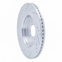 R1 Concepts R1 15-23 Ford Mustang Rear Right Drilled & Slotted Silver Brake Rotor
