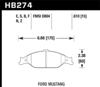 Hawk Performance Hawk 96-10 Ford Mustang Blue 9012 Race Front Brake Pads