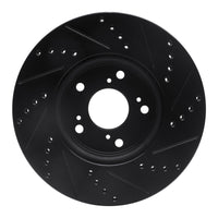 R1 Concepts R1 13-22 Honda Accord Coupe Front Left Drilled & Slotted Black Brake Rotor