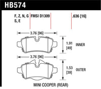Hawk Performance Hawk 07+ Mini Cooper HPS Street Rear Brake Pads