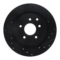 R1 Concepts R1 03-08 Infiniti G35 Rear Right Drilled & Slotted Black Brake Rotor