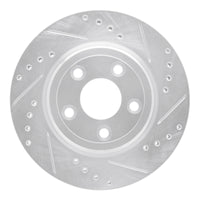 R1 Concepts R1 00-06 Ford Thunderbird Rear Right Drilled & Slotted Silver Brake Rotor