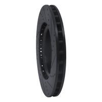 R1 Concepts R1 03-08 Infiniti G35 Front Left Drilled & Slotted Black Brake Rotor
