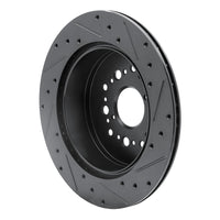 R1 Concepts R1 92-00 Lexus LS400 Rear Left Drilled & Slotted Black Brake Rotor