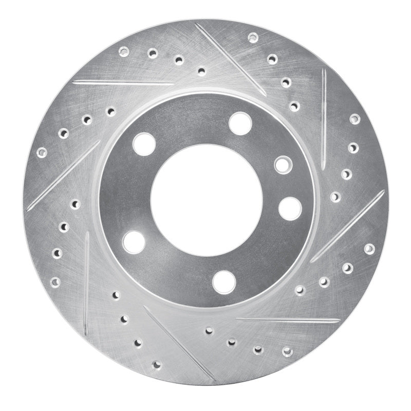 R1 Concepts R1 82-89 BMW 535I Front Right Drilled & Slotted Silver Brake Rotor
