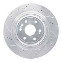 R1 Concepts R1 14-20 Cadillac Escalade ESV Front Left Drilled & Slotted Silver Brake Rotor