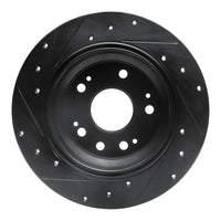 R1 Concepts R1 02-04 Acura RL Rear Right Drilled & Slotted Black Brake Rotor