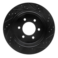 R1 Concepts R1 15-17 Ford F-150 4WD Rear Left Drilled & Slotted Black Brake Rotor