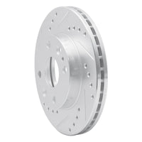 R1 Concepts R1 94-02 Ford ASPIRE Front Left Drilled & Slotted Silver Brake Rotor