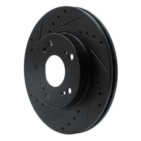 R1 Concepts R1 02-15 Acura RSX Front Left Drilled & Slotted Black Brake Rotor