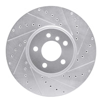 R1 Concepts R1 02-06 BMW X5 Front Right Drilled & Slotted Silver Brake Rotor