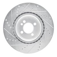 R1 Concepts R1 09-14 Mini Cooper Clubman Front Right Drilled & Slotted Silver Brake Rotor