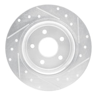 R1 Concepts R1 97-01 Cadillac CATERA Rear Left Drilled & Slotted Silver Brake Rotor