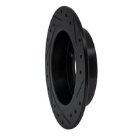 R1 Concepts R1 91-06 Nissan NX Rear Left Drilled & Slotted Black Brake Rotor