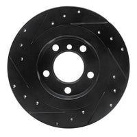 R1 Concepts R1 2013-2016 Mini Cooper Countryman Rear Right Drilled & Slotted Black Brake Rotor