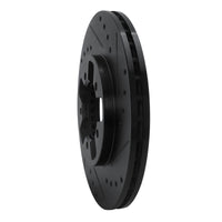 R1 Concepts R1 1984-1989 Nissan 300ZX Front Right Drilled & Slotted Black Brake Rotor