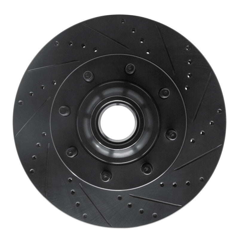 R1 Concepts R1 08-25 Ford E-250 Front Right Drilled & Slotted Black Brake Rotor