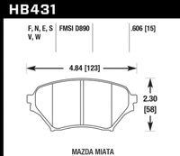 Hawk Performance Hawk 01-05 Mazda Miata HPS 5.0 Front Brake Pads