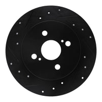 R1 Concepts R1 12-18 Toyota Yaris (USA/Canada) Rear Left Drilled & Slotted Black Brake Rotor