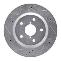 R1 Concepts R1 19-25 Subaru Impreza Rear Left Drilled & Slotted Silver Brake Rotor