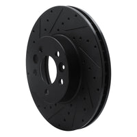 R1 Concepts R1 98-02 Ford Crown Victoria Front Left Drilled & Slotted Black Brake Rotor