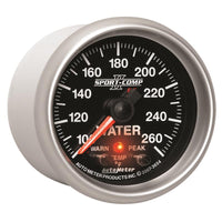 Autometer Sport-Comp II 52.4mm 100-260 Deg F Water Temp Peak & Warn w/ Electronic Control Gauge