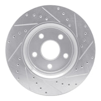R1 Concepts R1 11-22 Dodge Durango Front Left Drilled & Slotted Silver Brake Rotor