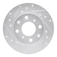 R1 Concepts R1 84-87 Honda Civic Hatchback Front Left Drilled & Slotted Silver Brake Rotor