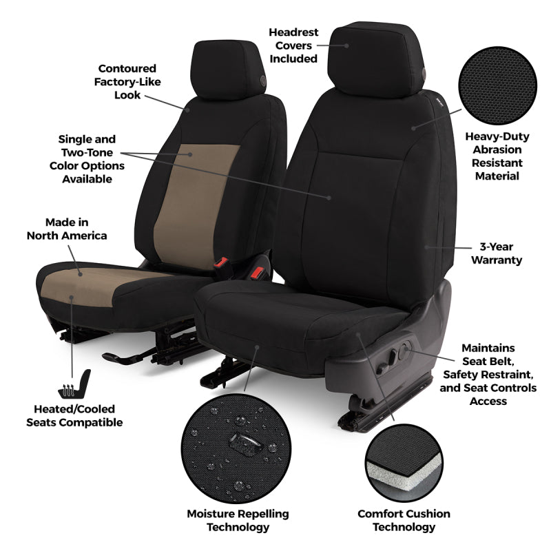 Covercraft 19-24 Chevrolet Traverse Endura PrecisionFit Second Row Seat Covers - Charcoal/Silver