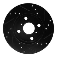 R1 Concepts R1 99-05 Toyota Echo Front Left Drilled & Slotted Black Brake Rotor