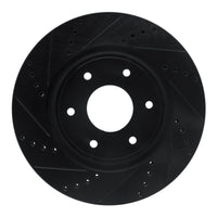 R1 Concepts R1 05-07 Infiniti QX56 Front Left Drilled & Slotted Black Brake Rotor