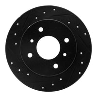 R1 Concepts R1 90-06 Infiniti G20 Rear Left Drilled & Slotted Black Brake Rotor